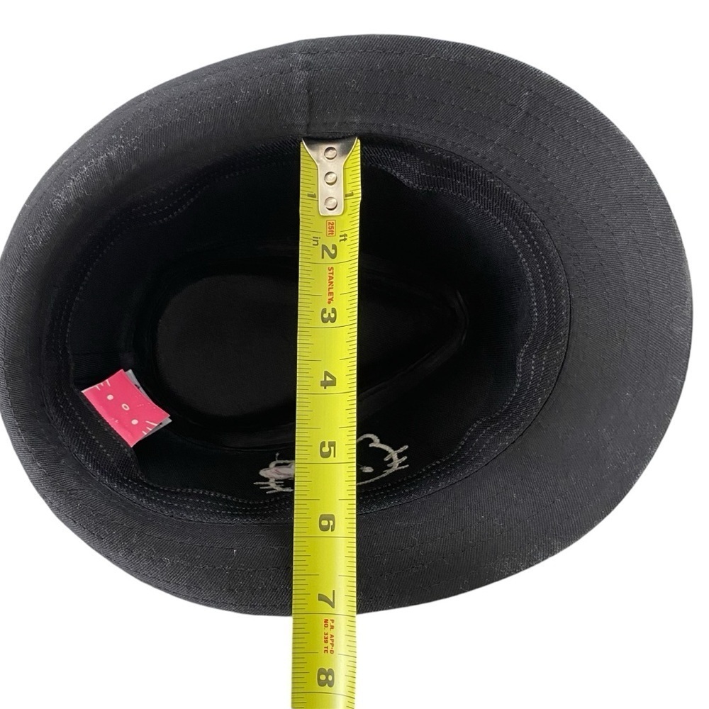 HELLO KITTY Fedora Black Hot Pink Ribbon Bow White Hello Kitty Youth Size M/L - Picture 6 of 7